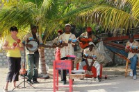 A band playing music in Haiti