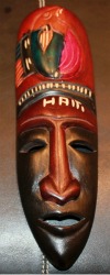 A carved Haitian mask