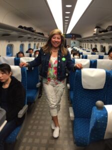 On the bullet train en route to Kyoto